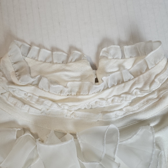 Lovestitch Women Ivory Ruffles Blouse Size Large - Picture 7 of 9